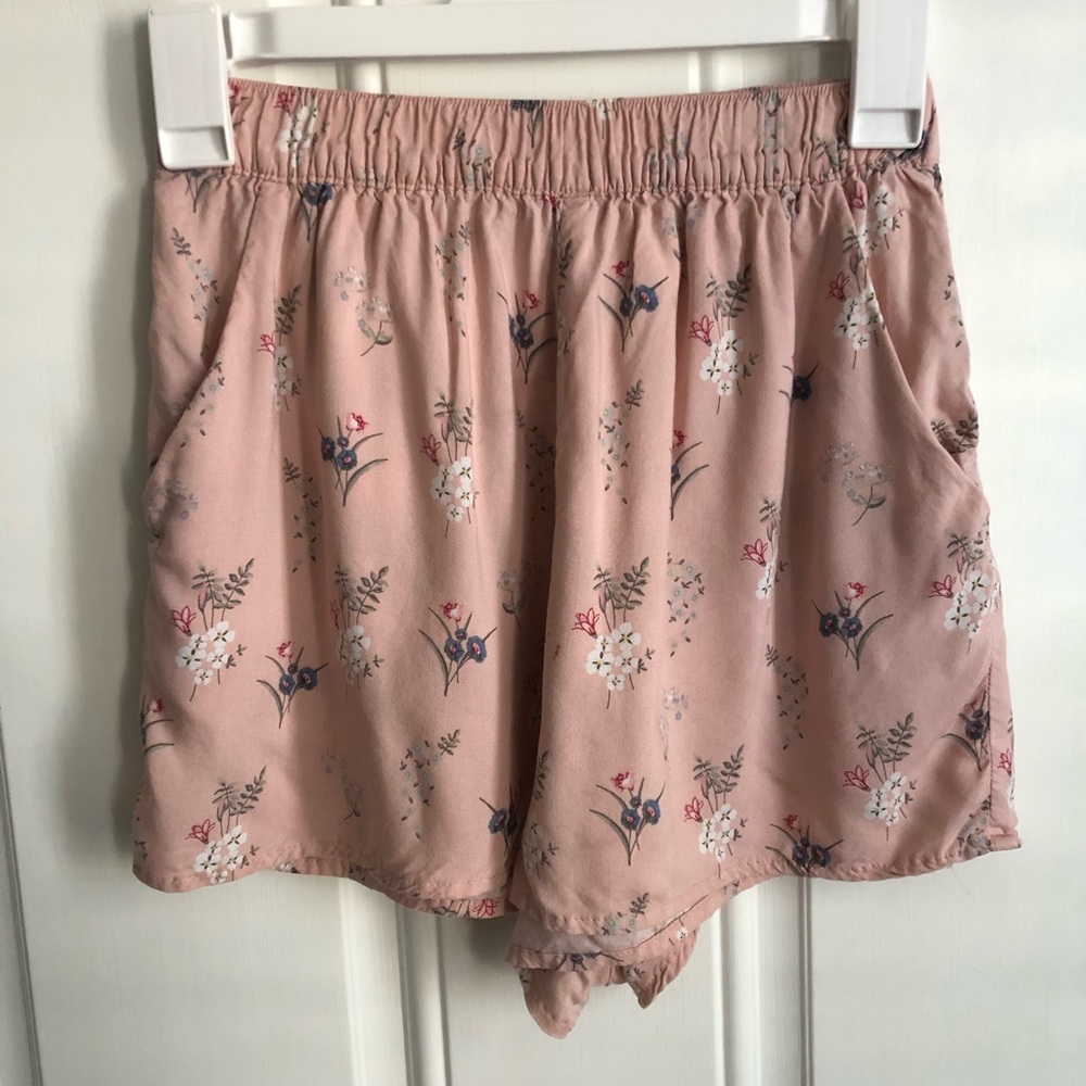 Pink floral shorts 6